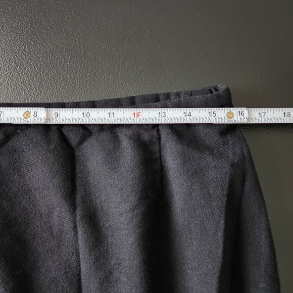 Vintage 90s Pendleton Black Floral Embroidered Midi Skirt Wool Cottage Size 14 - Picture 10 of 11